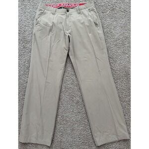Under Armour Men's Straight Leg Golf Chino Pants Men's 38"W Beige Flat Front‎